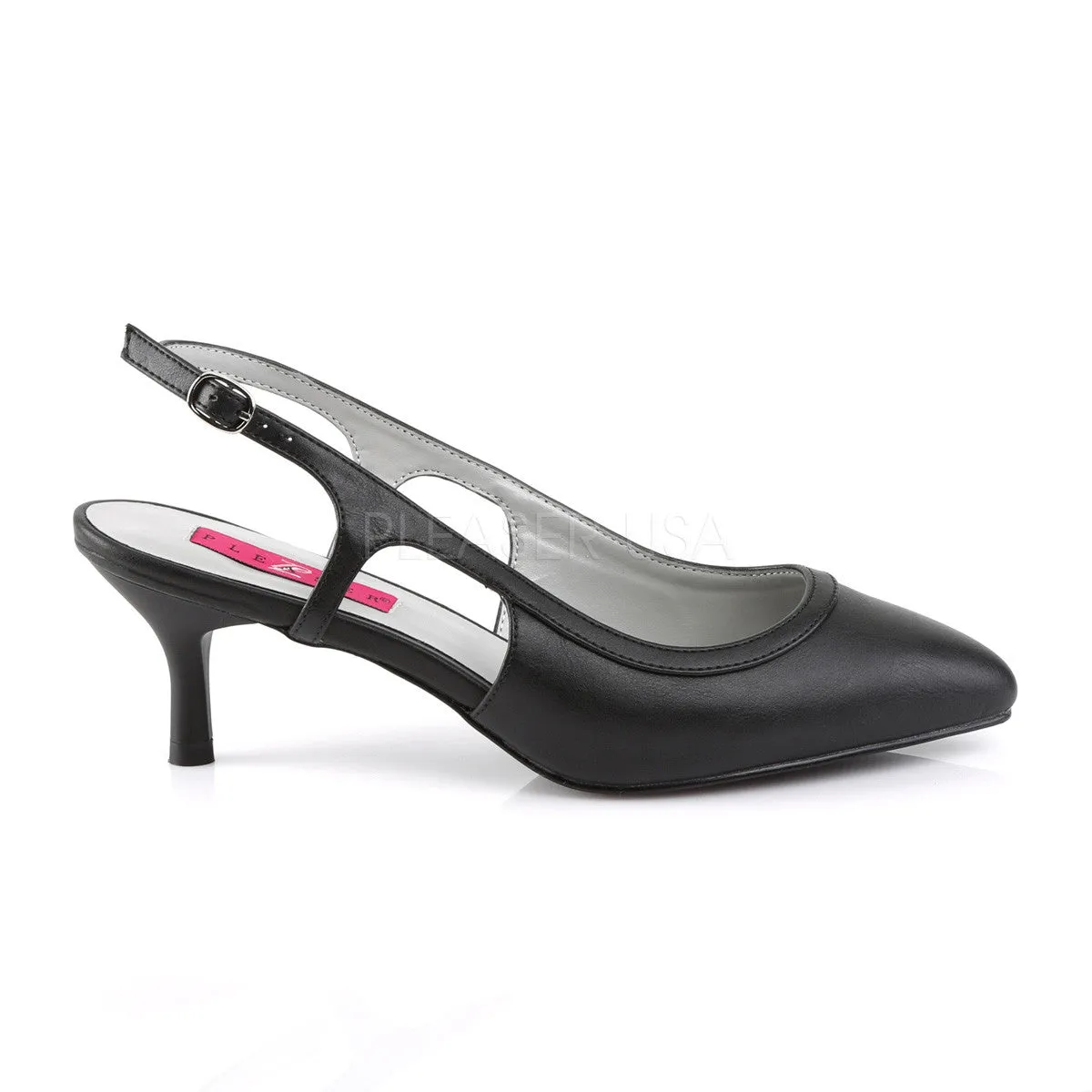 2 Inch Heel KITTEN-02 Black Pu