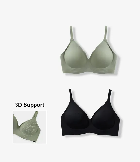 2 Pcs Aha Cozy Jelly Wireless Bra