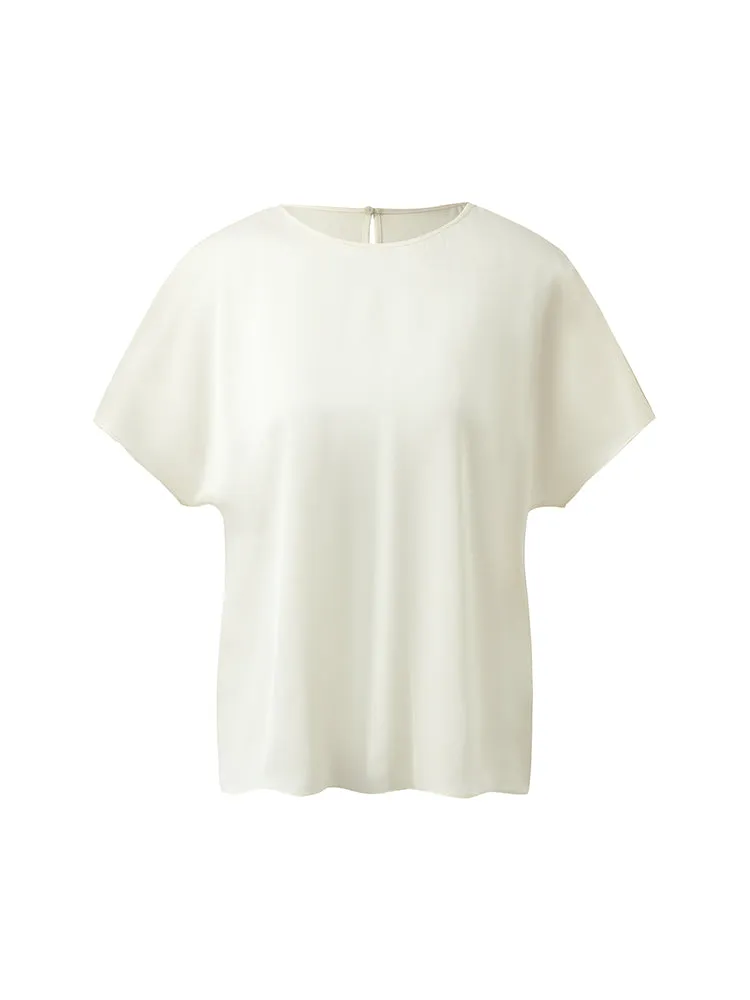 22 Momme Mulberry Silk Round Neck Women T-Shirt