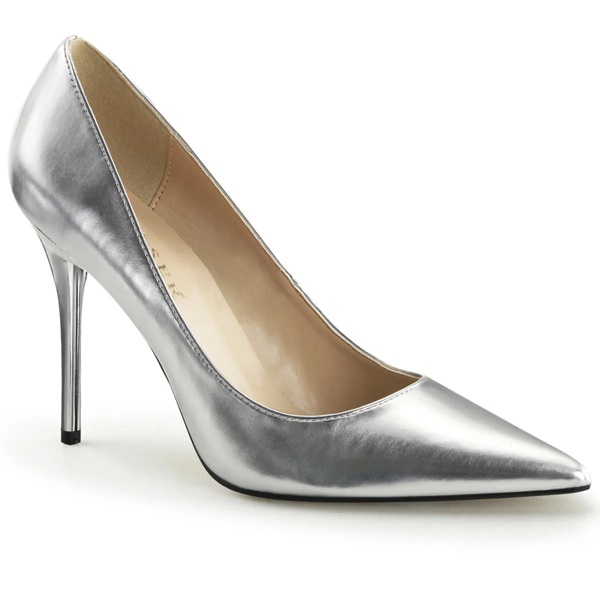 4 Inch Heel CLASSIQUE-20 Silver Met Pu