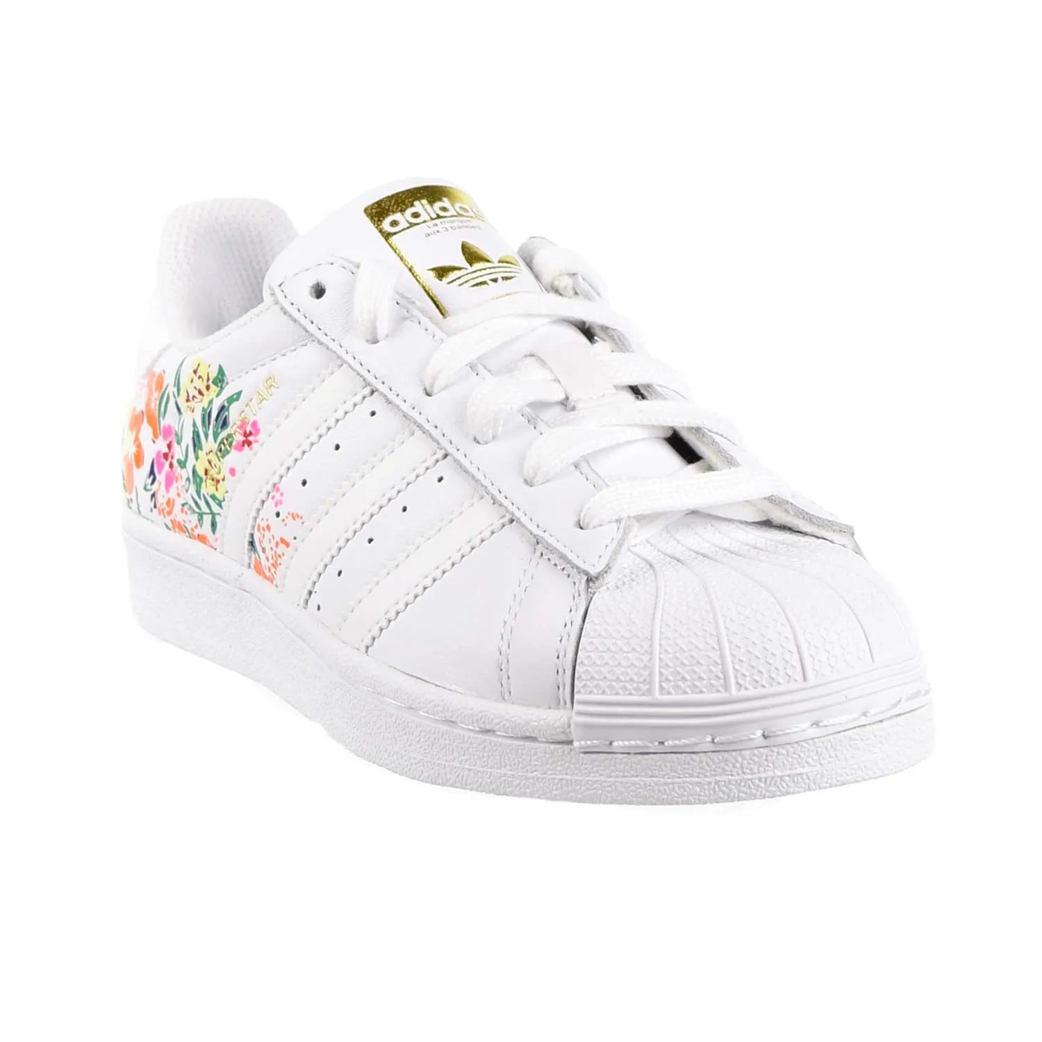 Adidas Superstar Womens Shoes Floral Footwear White/Gold Metallic