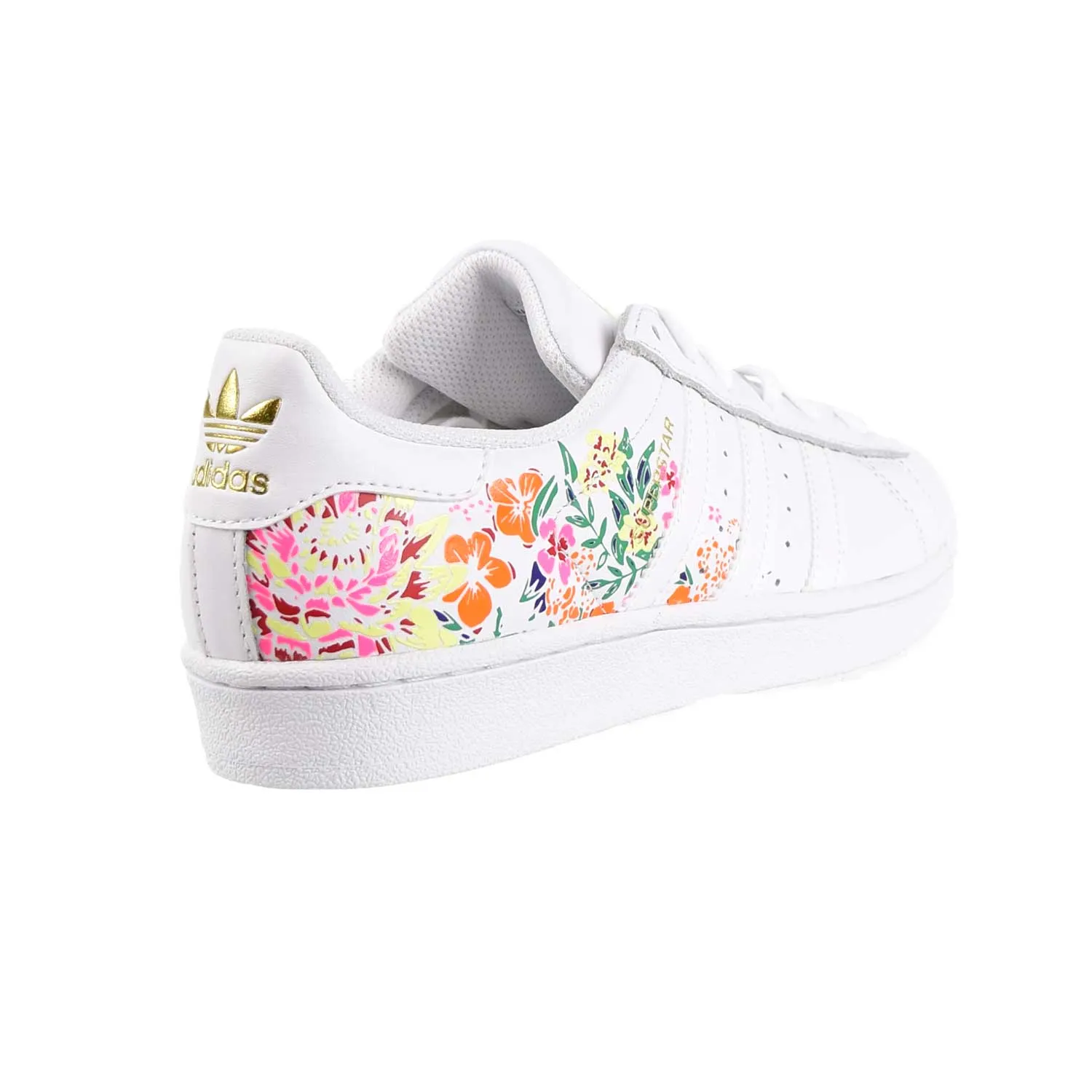 Adidas Superstar Womens Shoes Floral Footwear White/Gold Metallic