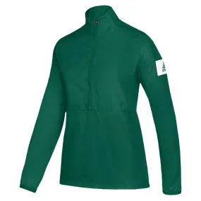 adidas Women's Dark Green/White Game Mode Long Sleeve Quarter Zip