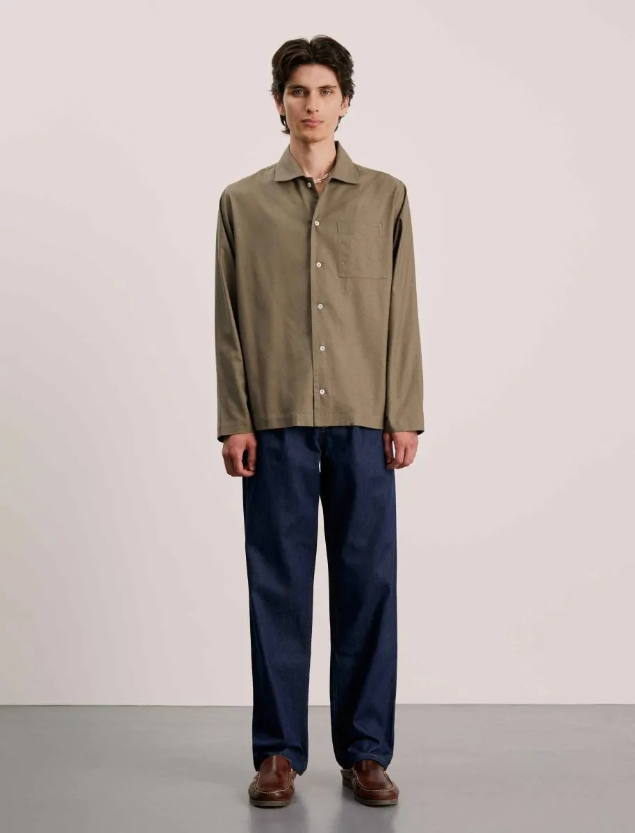 ANOTHER ASPECT Raw Silk L/S Shirt Village Green