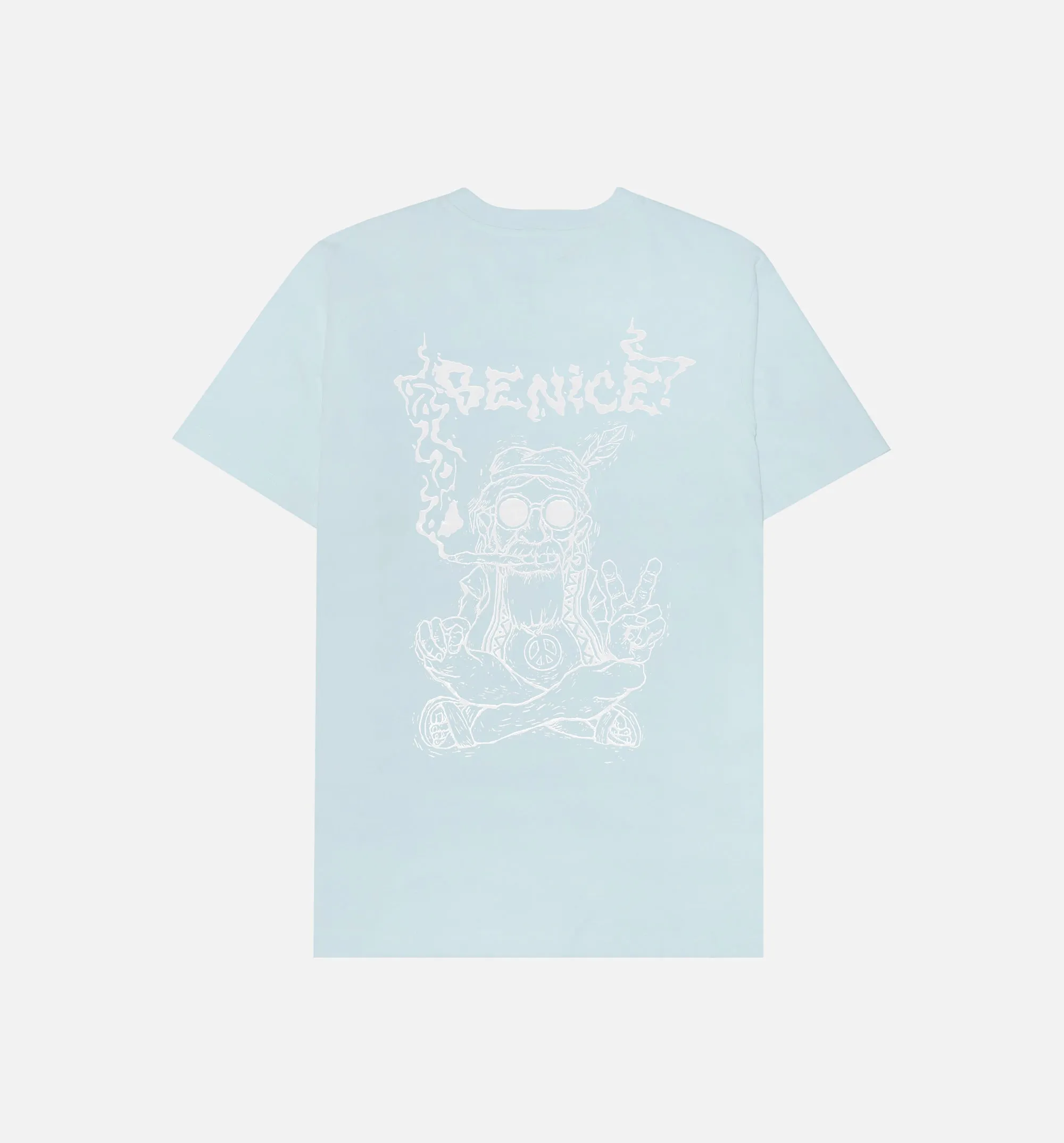 Be Nice Smoke Short Sleeve Tee Mens T-Shirt - Light Blue