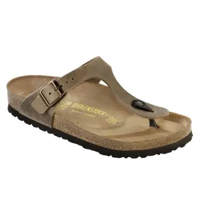 Birkenstock Classic, Gizeh, Natural Leather, Narrow Fit, Tabacco Brown