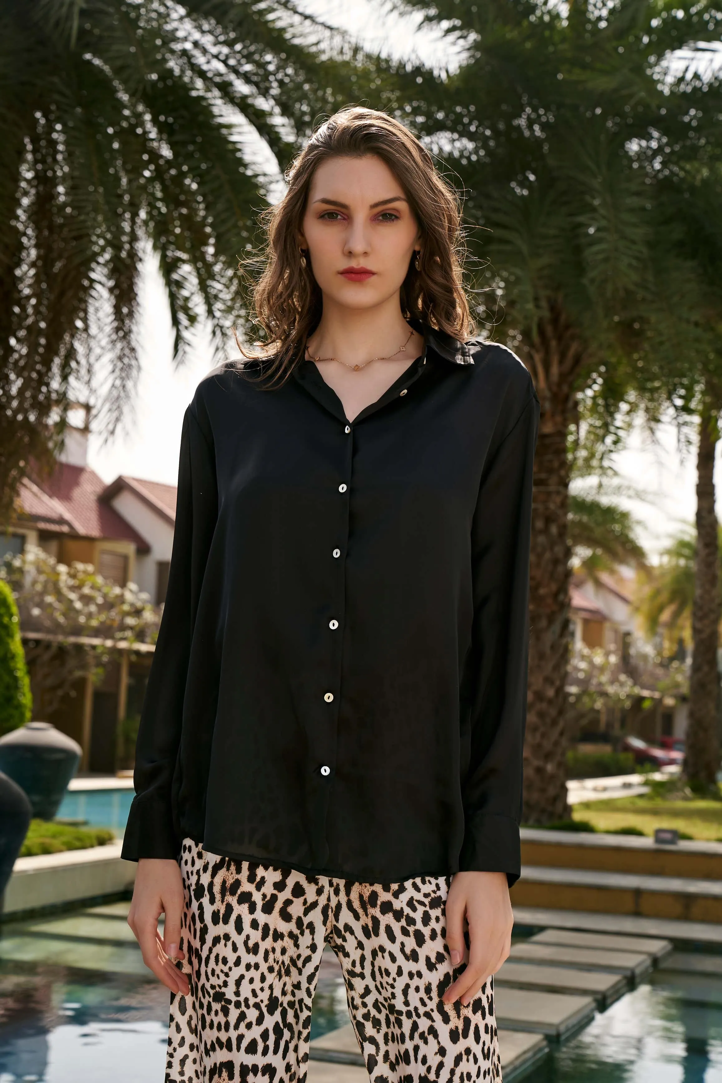 Black Regular Fit Casual Shirt