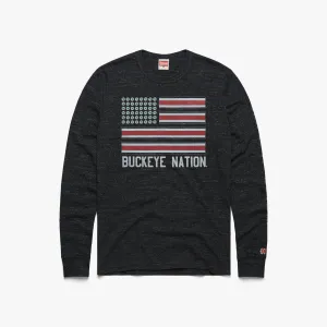 Buckeye Nation Flag Long Sleeve Tee