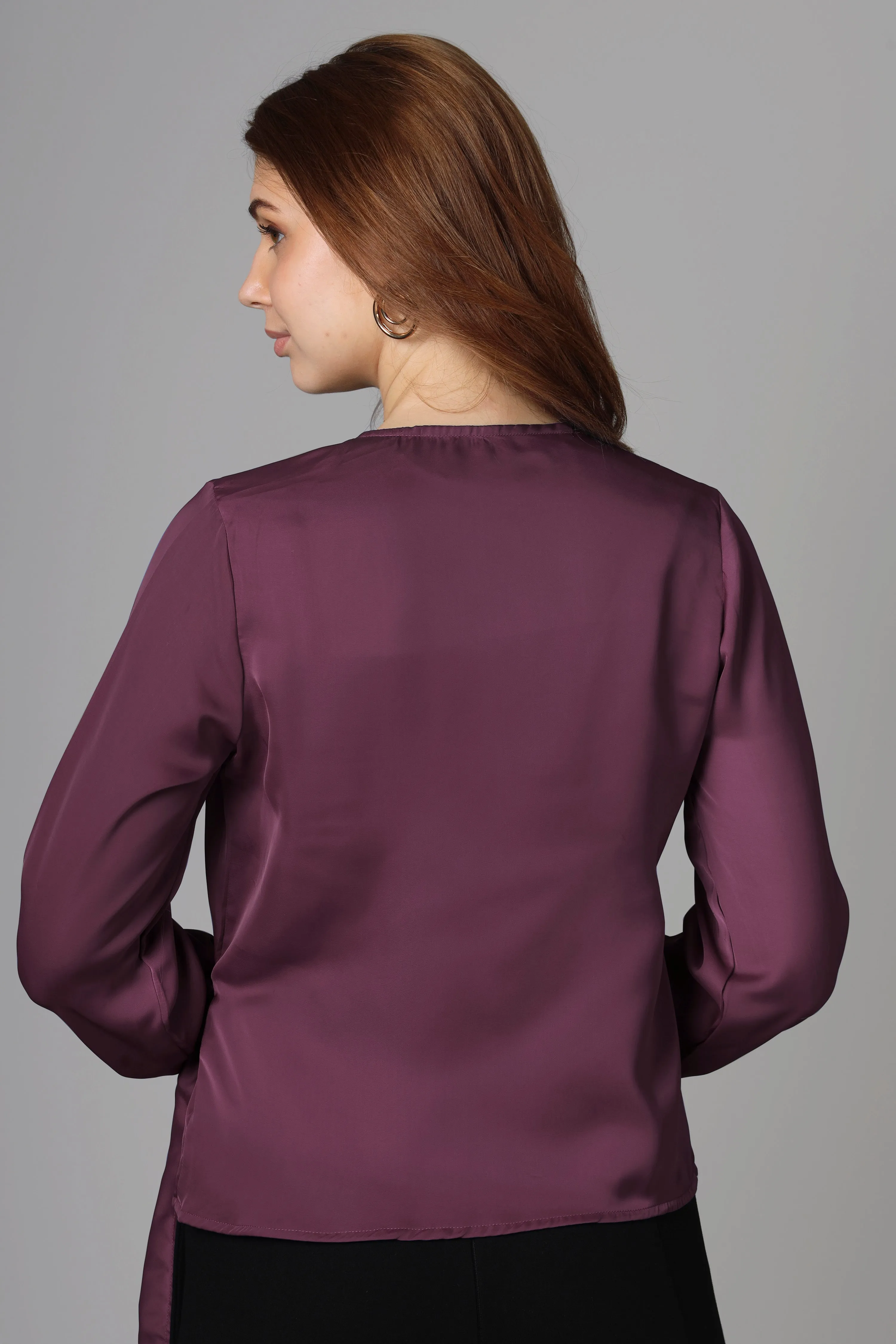 Classic Plain Wine Top For Women