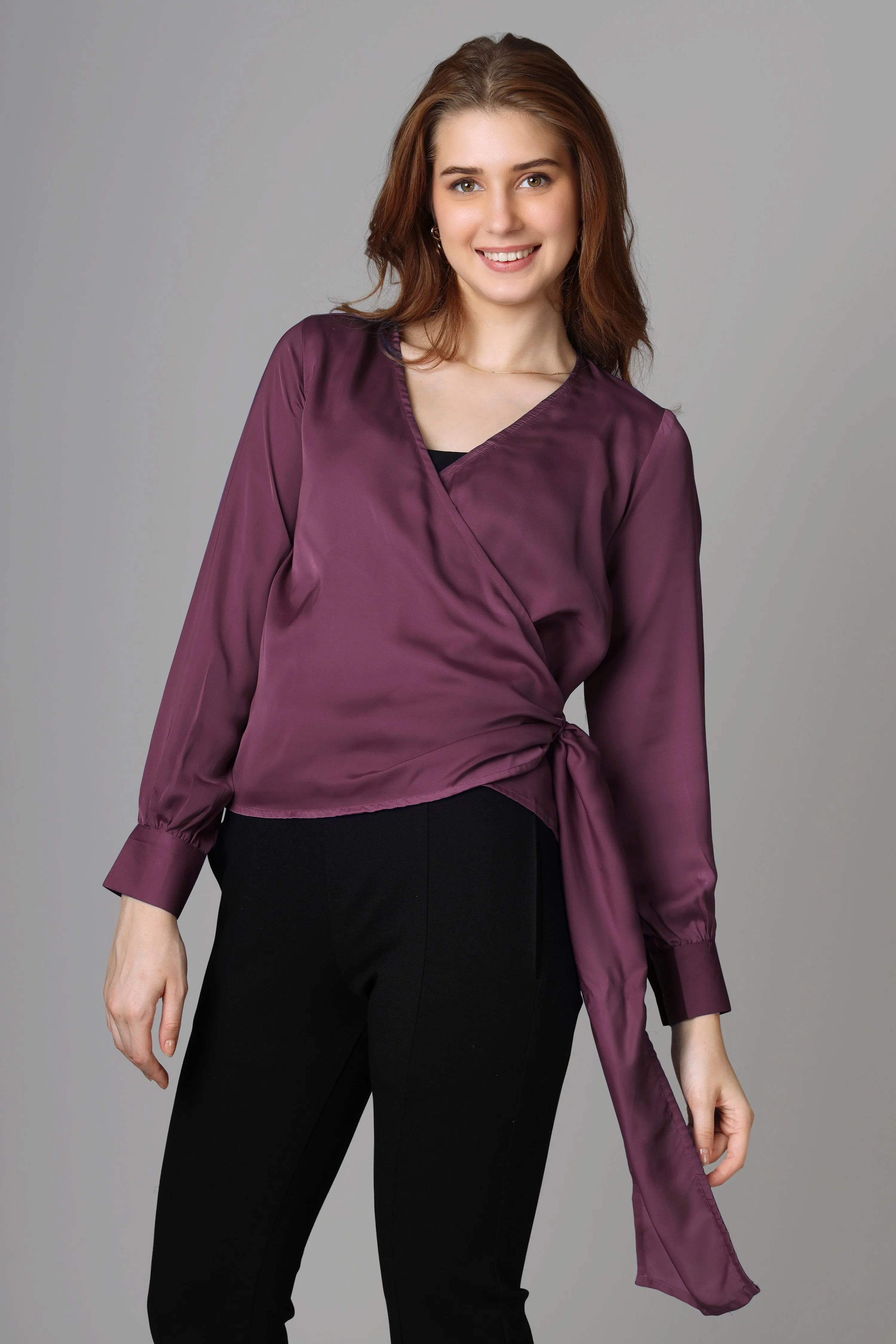 Classic Plain Wine Top For Women