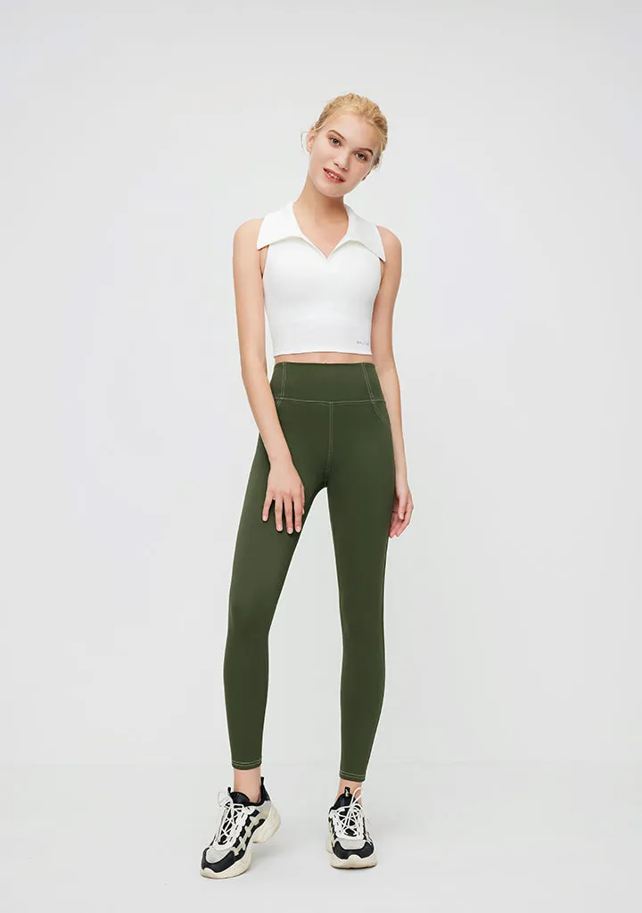 Collared High Neck Longline Crop Top