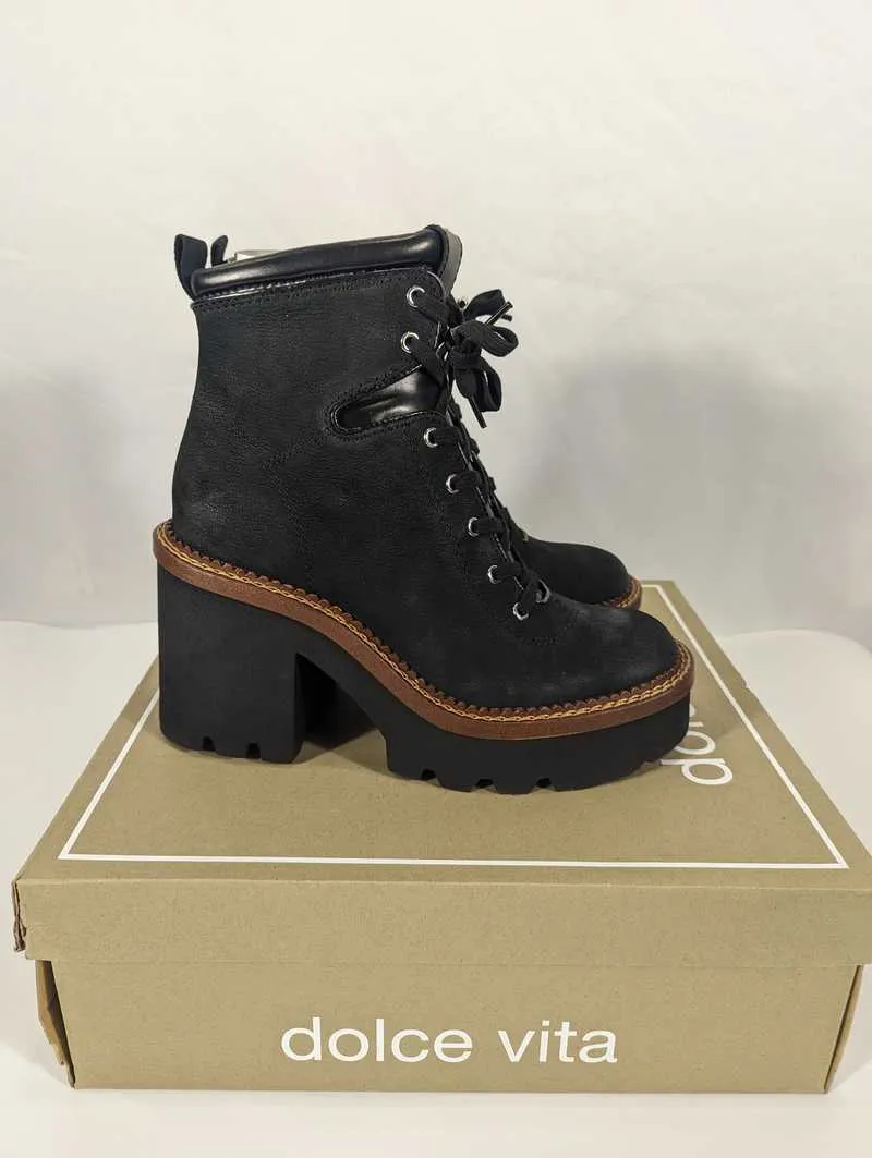 DOMMIE BOOTS BLACK NUBUCK - re:vita