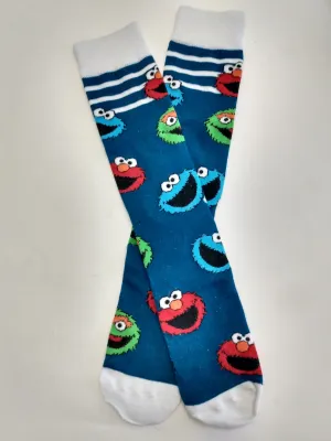 Elmo, The Grouch & Cookie Monster Sesame Street Crew Socks