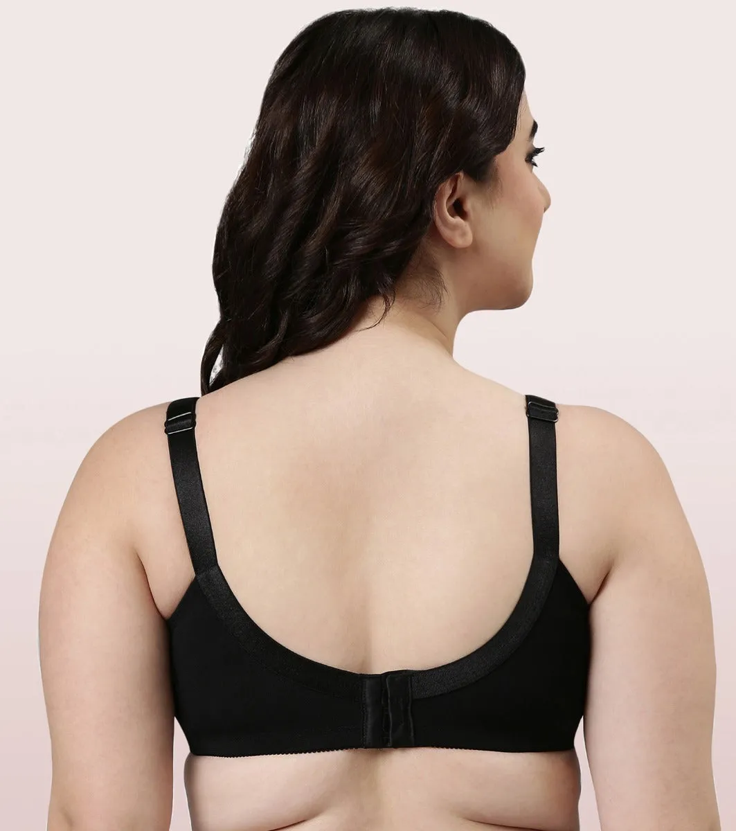 Enamor Body Transform F096 Ultimate Curve Support Bra for Women- Full Coverage, Non Padded and Wirefree - Black