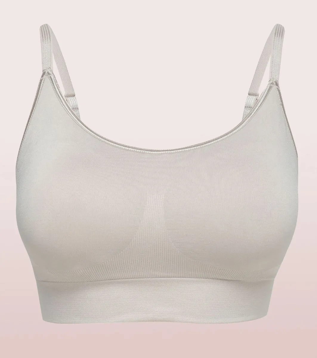 Enamor FlexiFree F037 Ultimate Comfort Seamless No -pinch T-shirt Bra for Women- High Coverage, Padded and Wirefree - Almond Skin