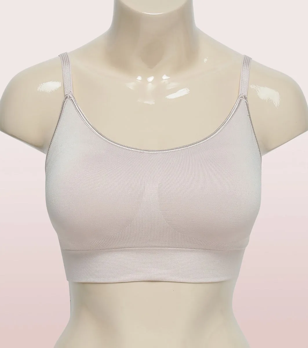 Enamor FlexiFree F037 Ultimate Comfort Seamless No -pinch T-shirt Bra for Women- High Coverage, Padded and Wirefree - Almond Skin