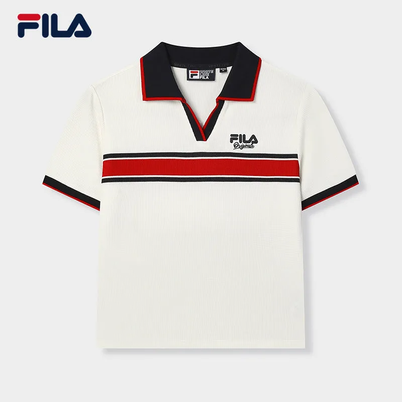 FILA CORE LIFESTYLE ORIGINALE FRENCH TENNIS CLUB Women Short Sleeve Polo (White)