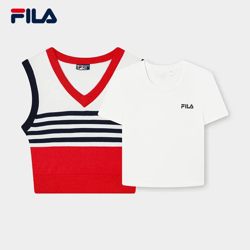 FILA CORE LIFESTYLE ORIGINALE FRENCH TENNIS CLUB Women Short Sleeve T-shirt (Red)