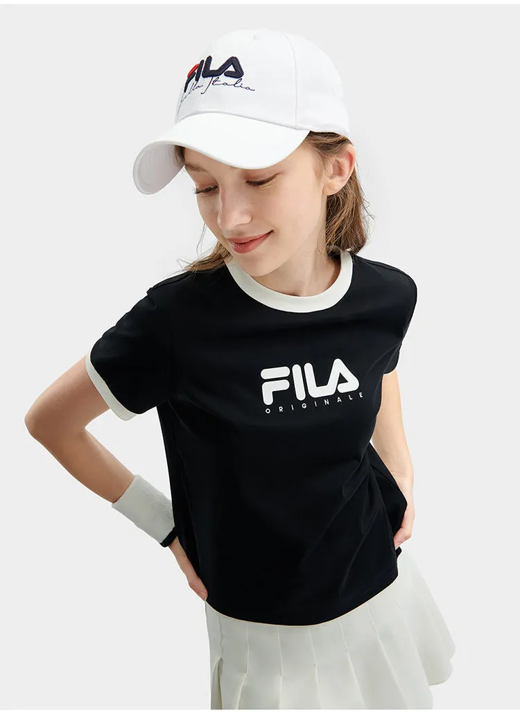 FILA CORE WHITE LINE FILA ORIGINALE Women Short Sleeve T-shirt (Black / White)