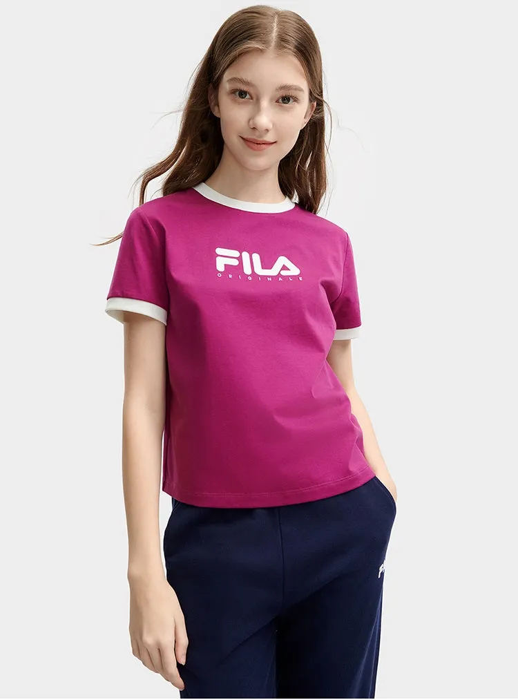 FILA CORE WHITE LINE FILA ORIGINALE Women Short Sleeve T-shirt (Black / White)