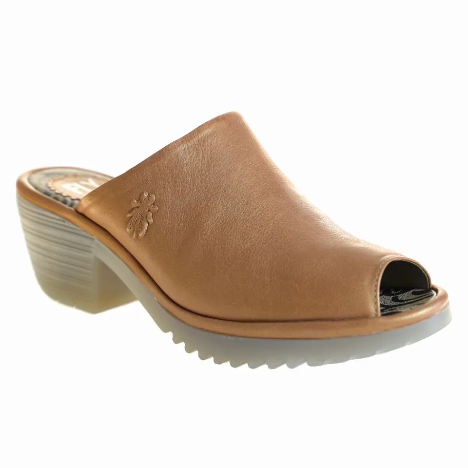 Fly London, Wony, Mule, Leather, Tan