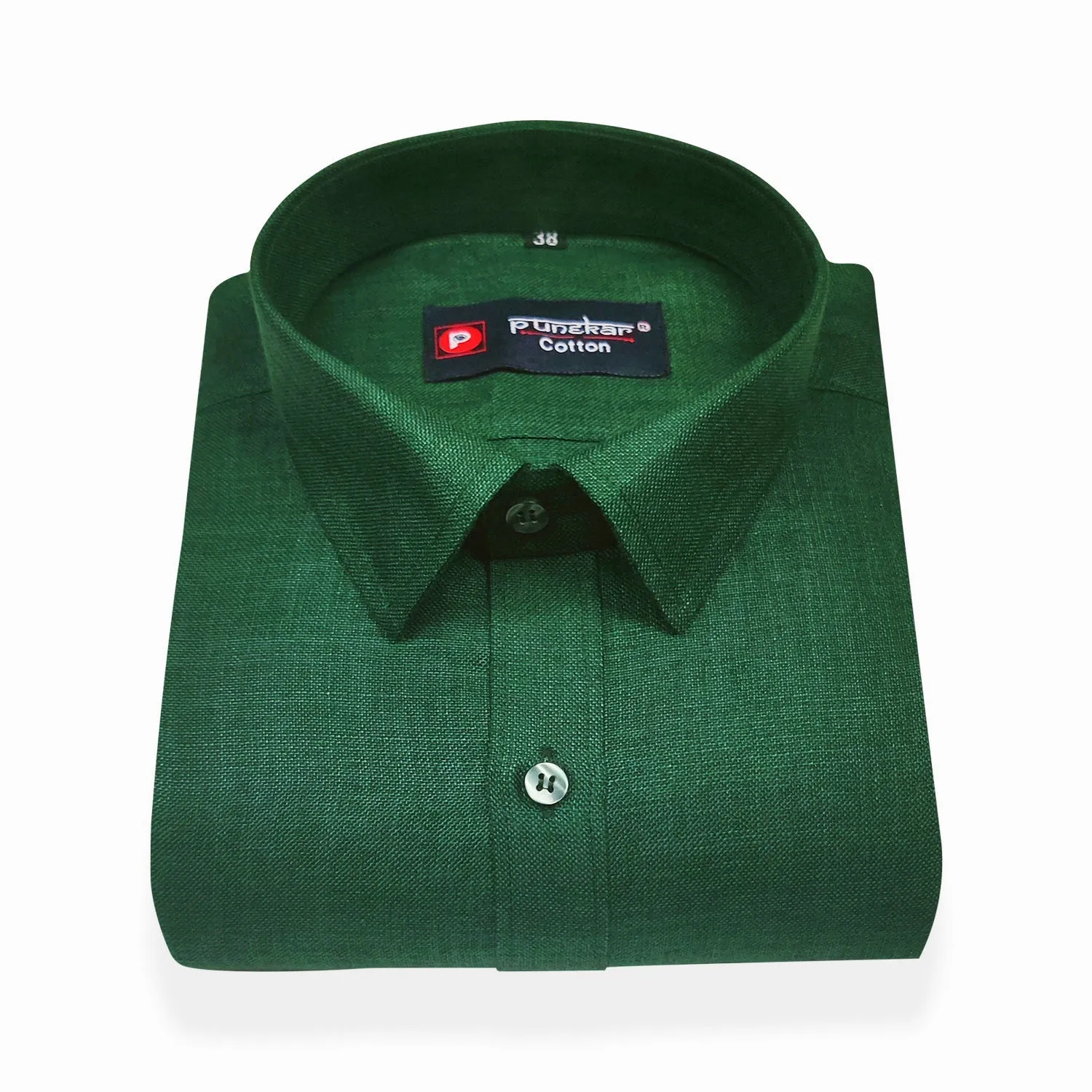 Forest Green Color Blended Linen Shirt For Men's