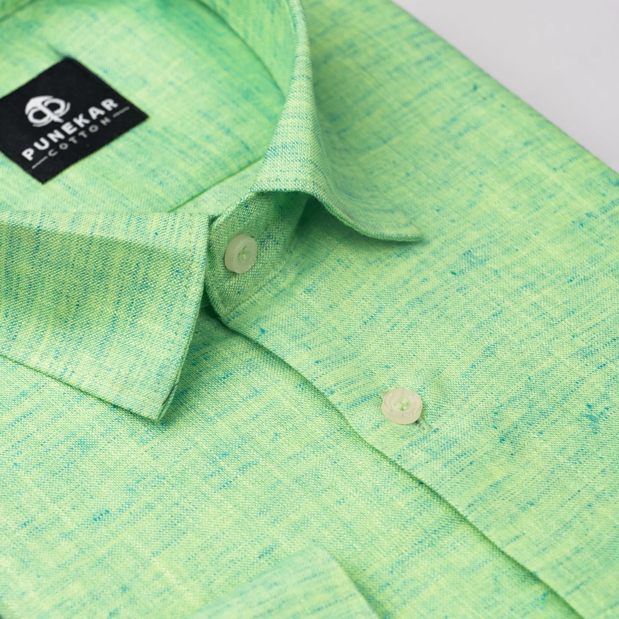 Green color Blend Cotton Shirt For Men