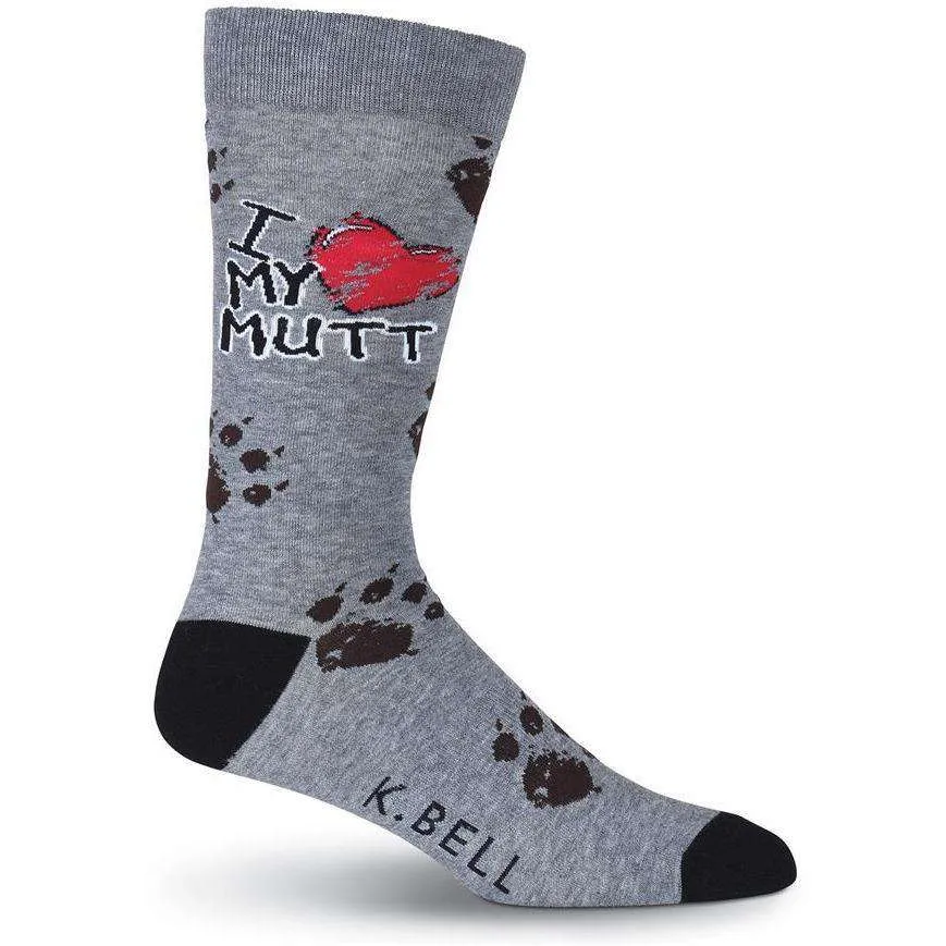 I Heart My Mutt Crew Socks  | Crew Socks for Men