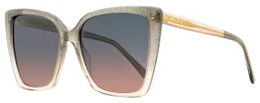 Jimmy Choo Women's Butterfly Sunglasses Lessie KONFF Nude Glitter 56mm