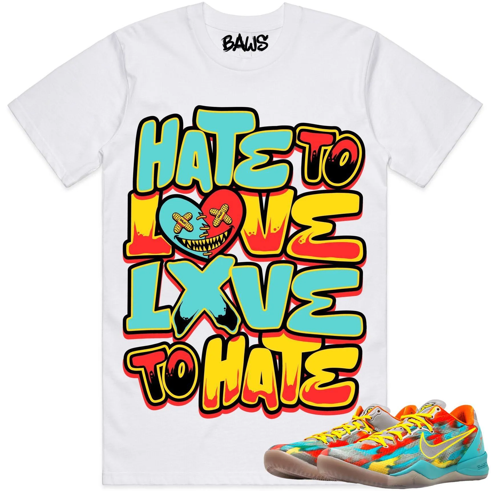 Kobe 8 Venice 8s Shirt to Match - VENICE LOVE2HATE LOSER BAWS