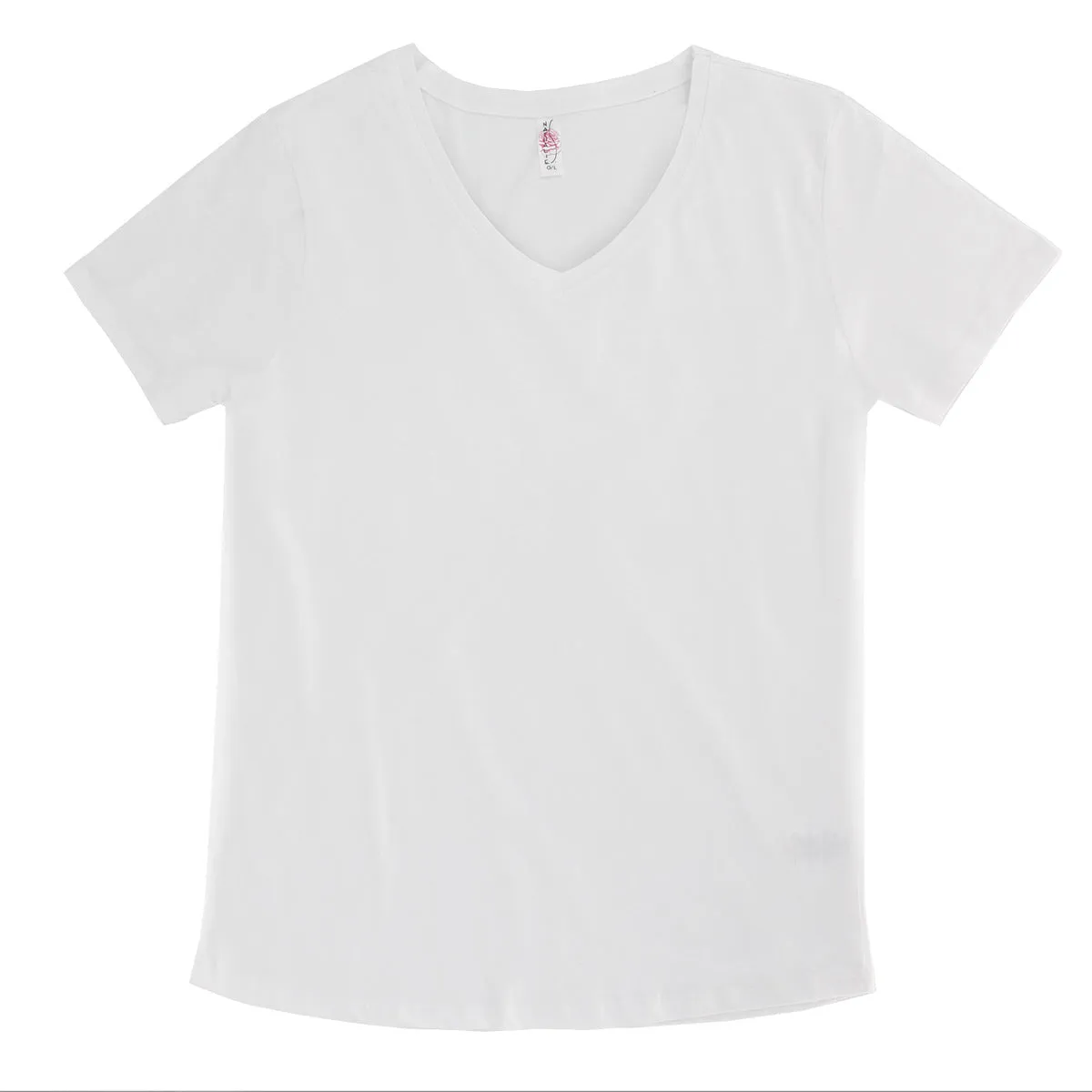 Ladies FHC Basic Scoop Bottom V-Neck Tee