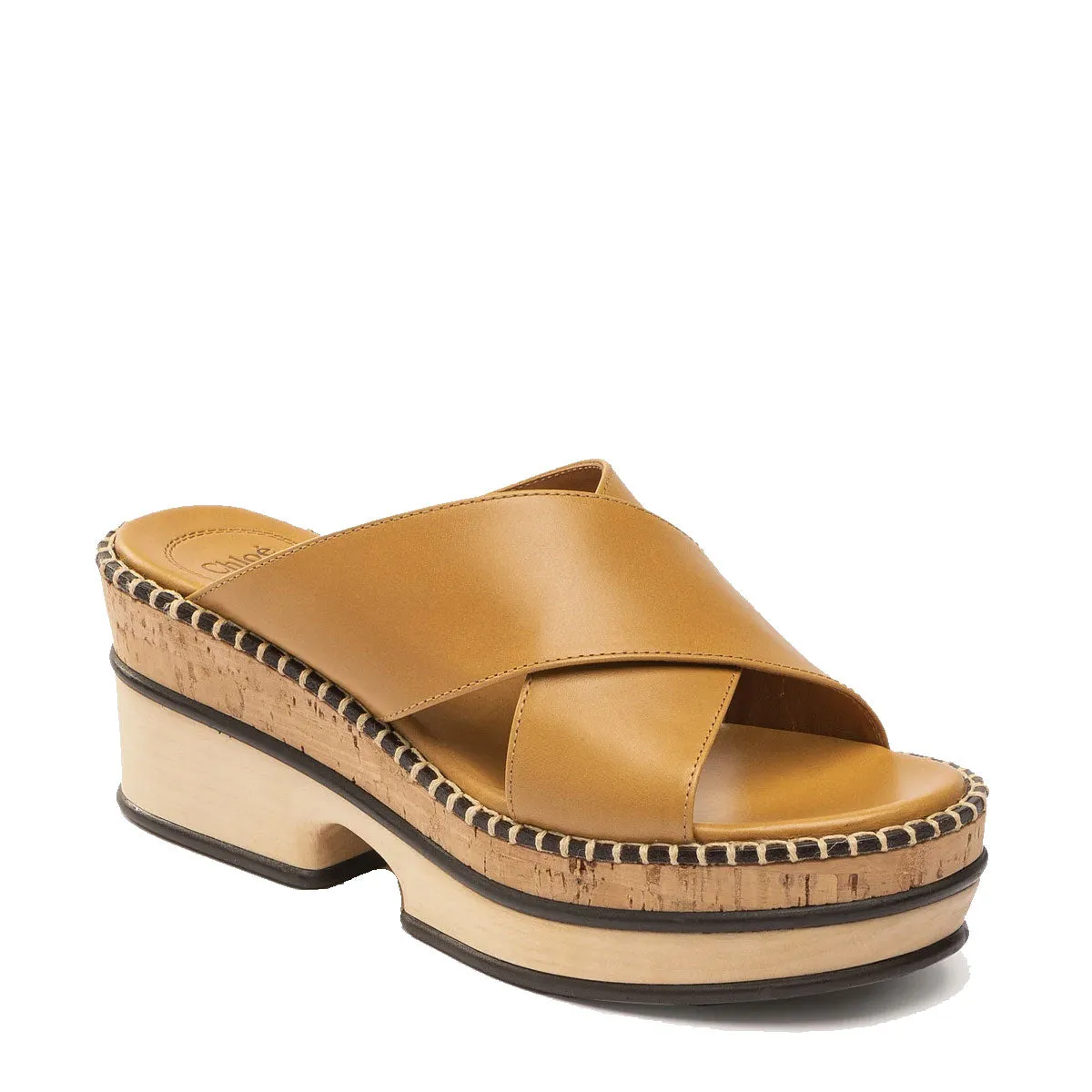 Laia Flatform Slide, Brown