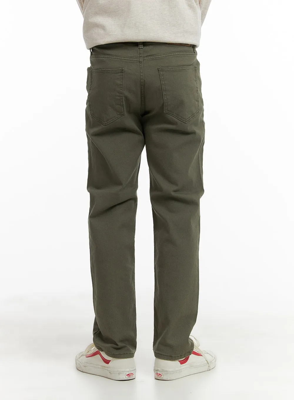 Men's Solid Cotton Straight Fit Trousers IA401