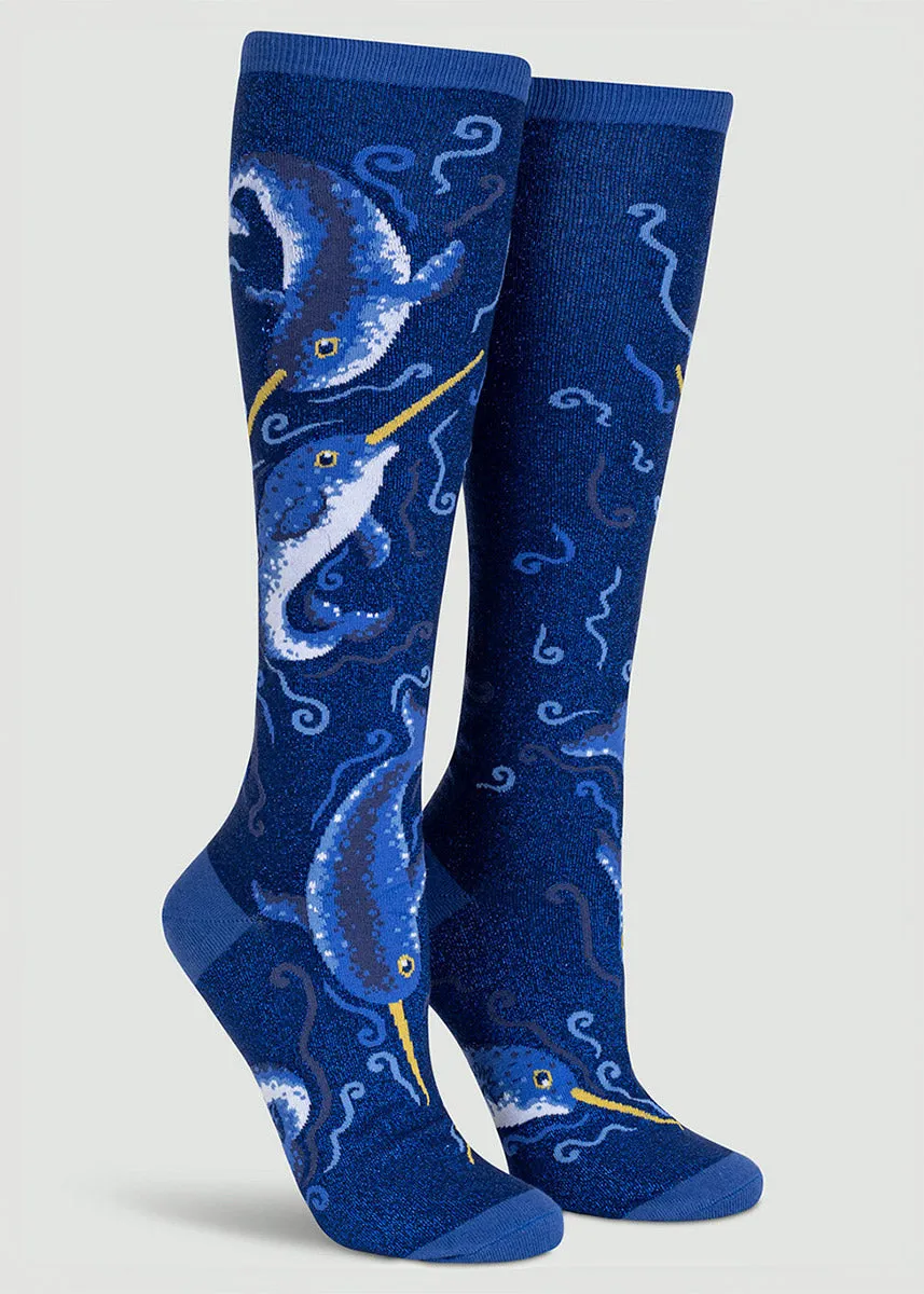 Narwhal Shimmer Knee Socks