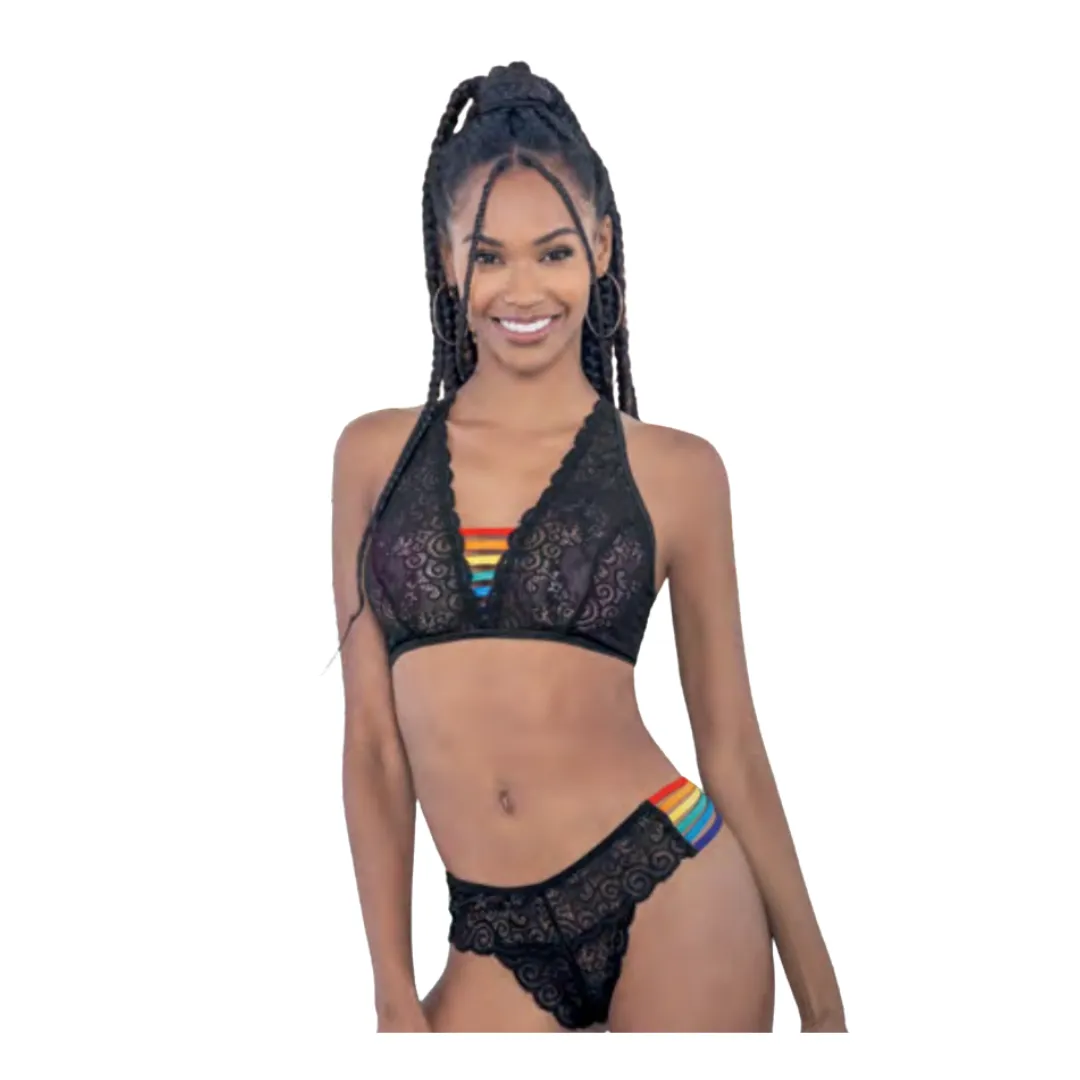 Pride Black Lace Bralette