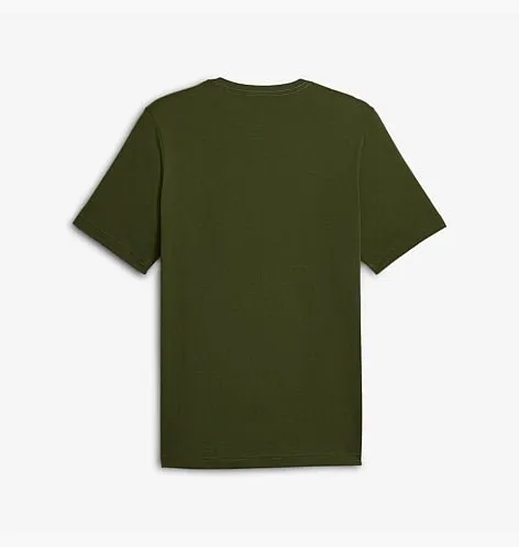 PUMA MEN'S ESSENTIALS LOGO GREEN TEE