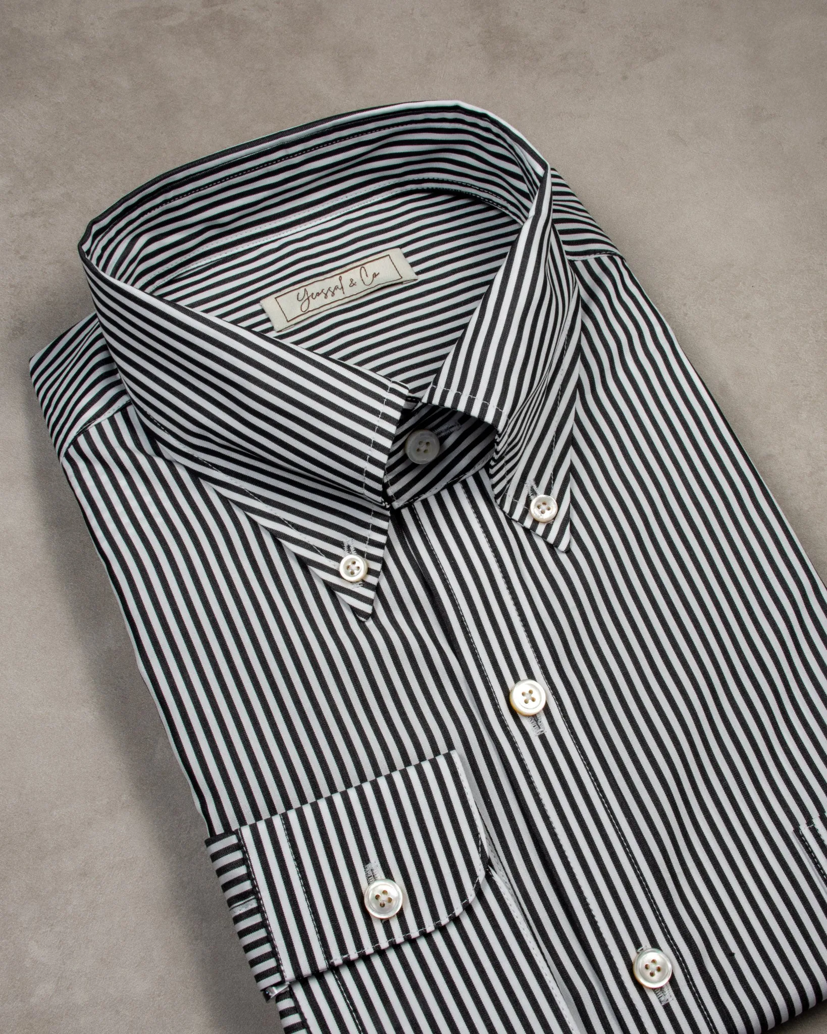 San Francisco Dark Green Stripe Poplin Cotton Shirt MSC0761