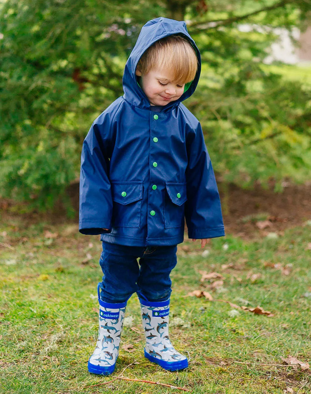 Shark Frenzy Loop Handle Rubber Rain Boot