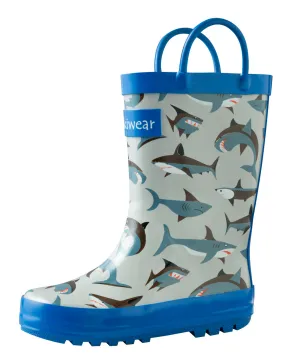 Shark Frenzy Loop Handle Rubber Rain Boot