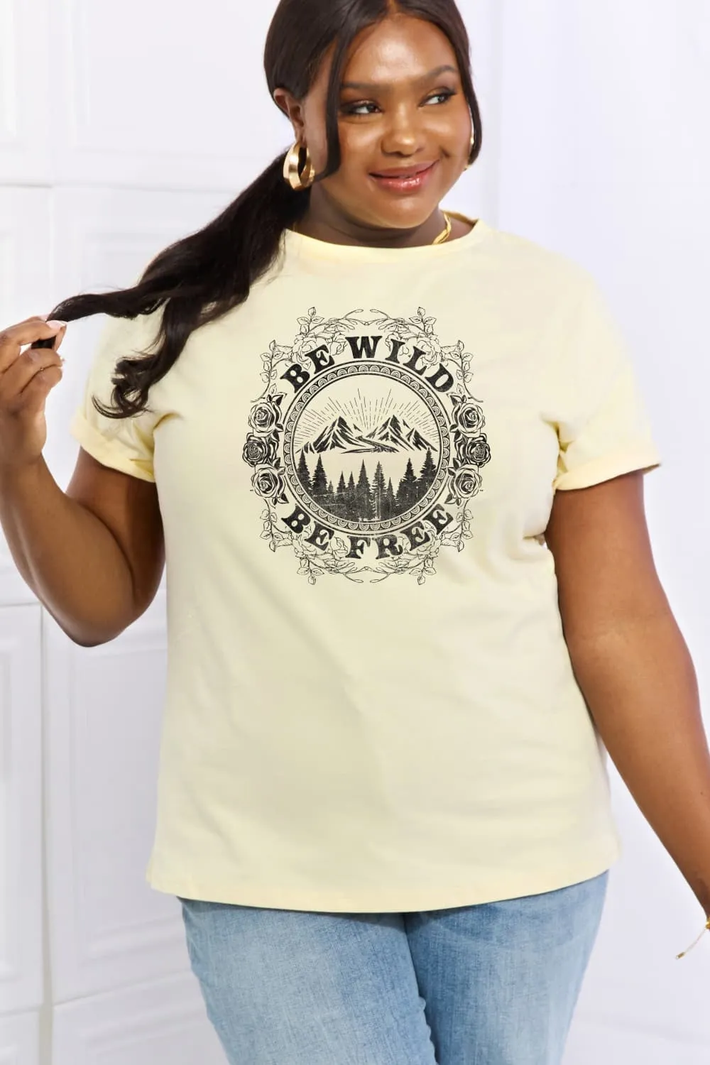 Simply Love Full Size BE WILD BE FREE Graphic Cotton T-Shirt