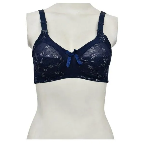 Soft Cup Lining Net Fancy Non Wired Bra For Women