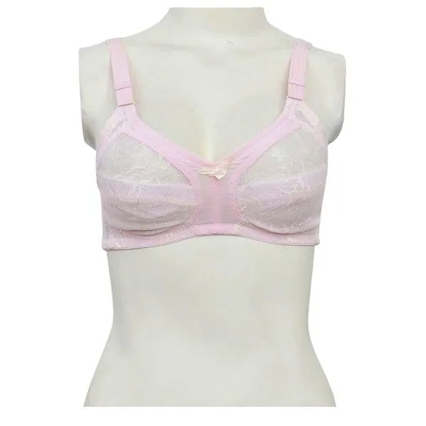 Soft Cup Lining Net Fancy Non Wired Bra For Women