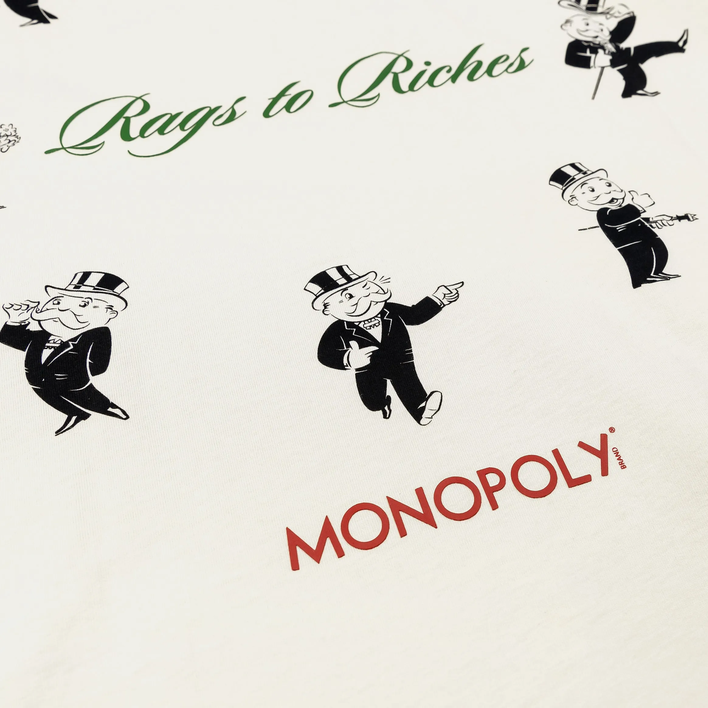 SP x Monopoly Mr.Monopoly Mens Short Sleeve Shirt (Beige/Green)