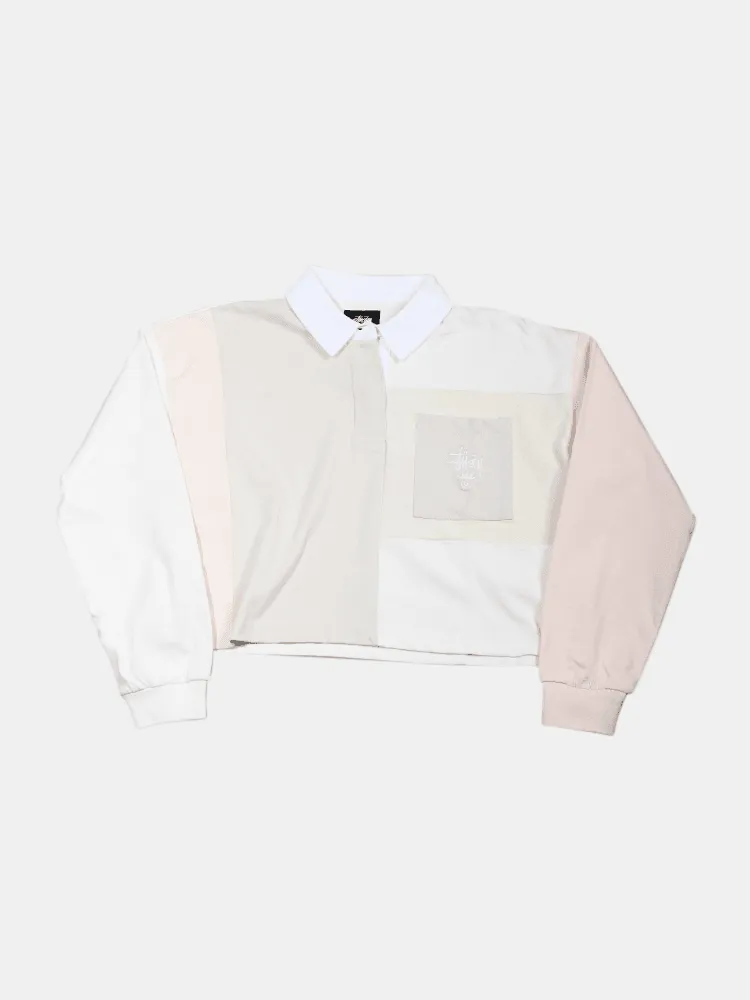 Stussy Eastman Panelled Rugby Long Sleeve - Off White