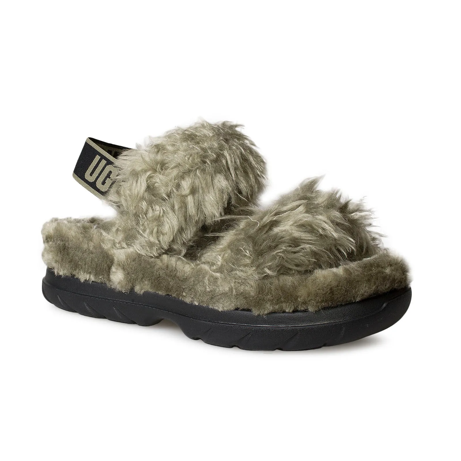 UGG Fluff Sugar Burnt Olive Sandal - Women's