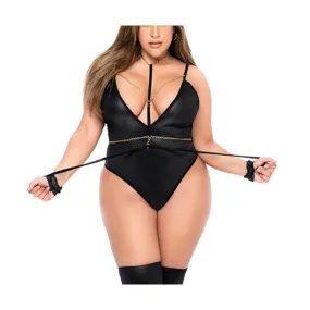 V-Neck Bodysuit   Chain Accessory