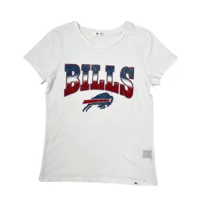 Women's '47 Brand Bills Whitewash With Charging Buffalo Logo Short Sleeve Shirt