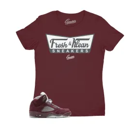 Womens Burgundy 5 Shirt - Fresh & Klean - Burgundy