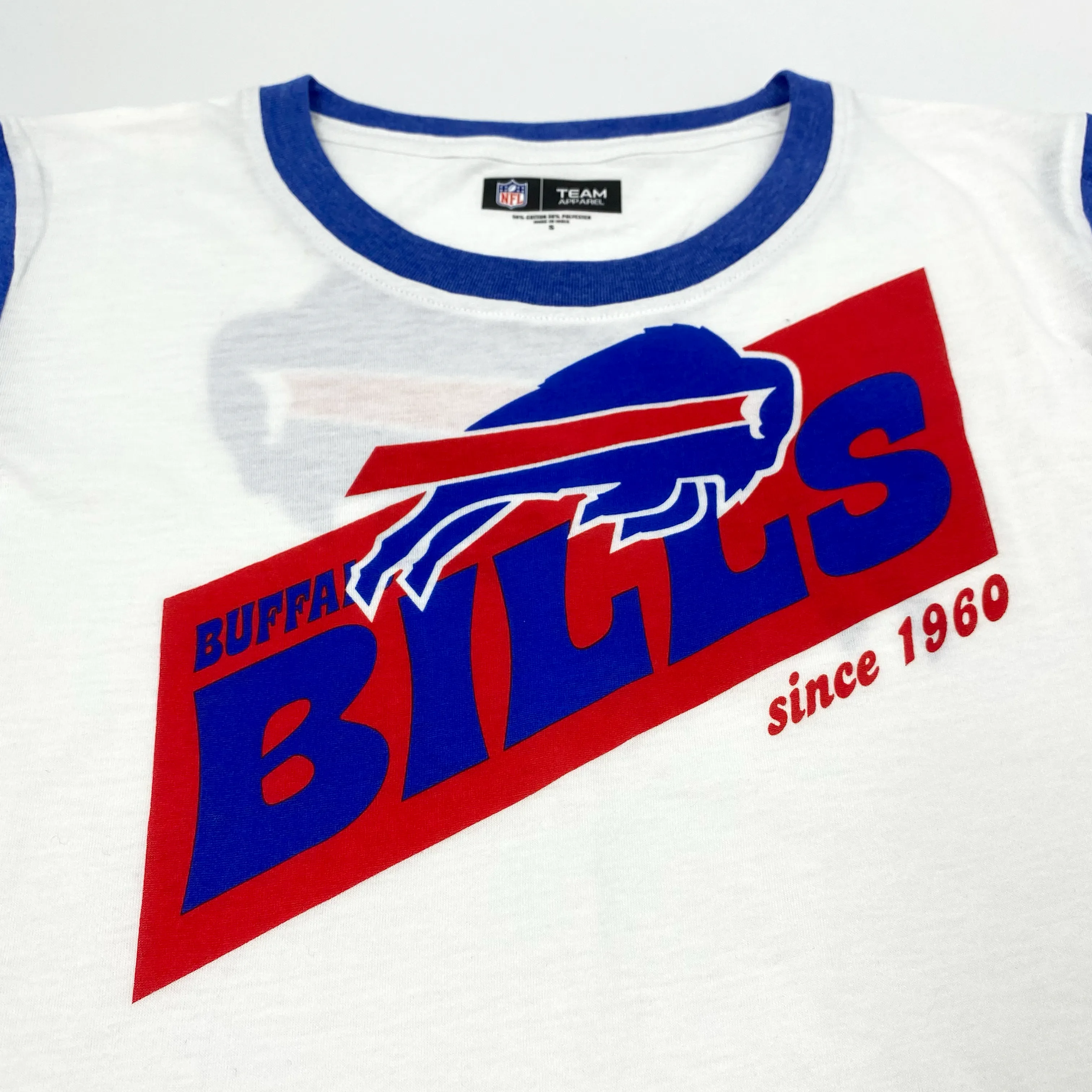 Women's New Era Buffalo Bills Throwback White Short Sleeve Shirt