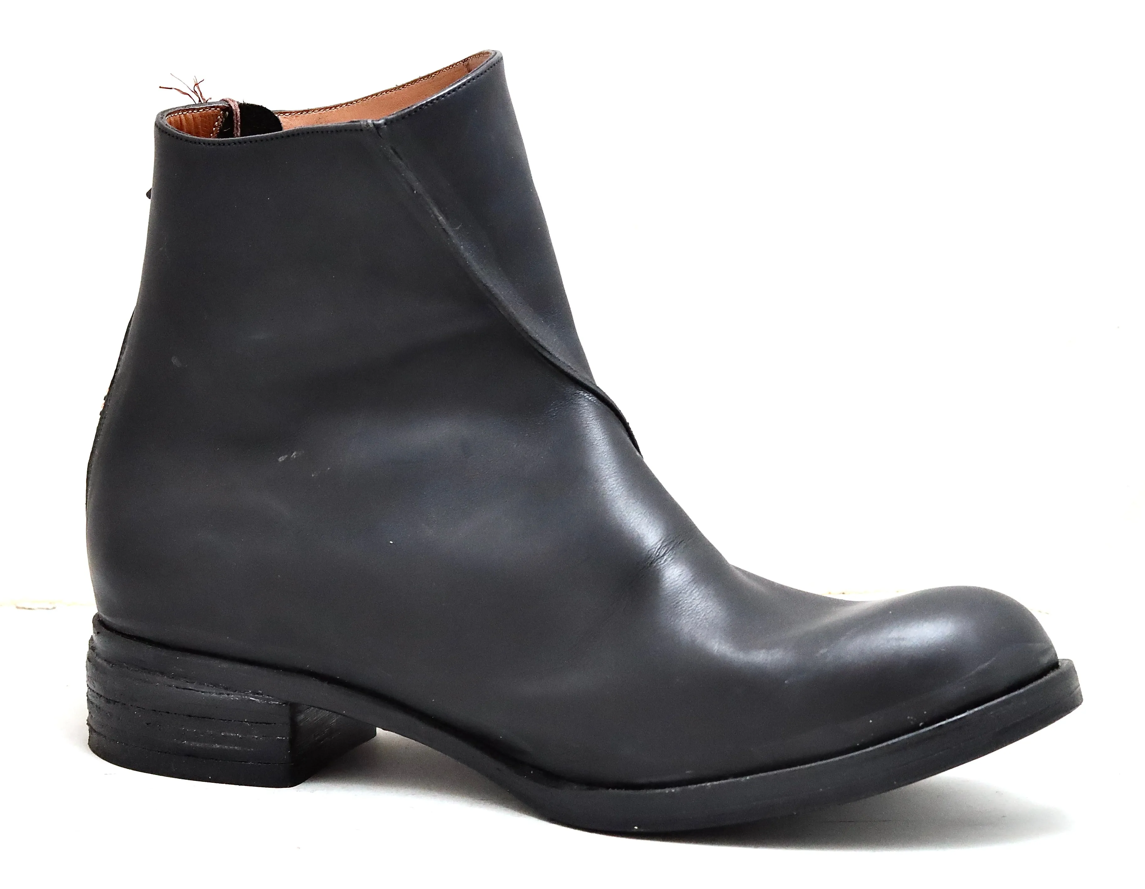 Zip Back Boot  | Black /bitumen | calf